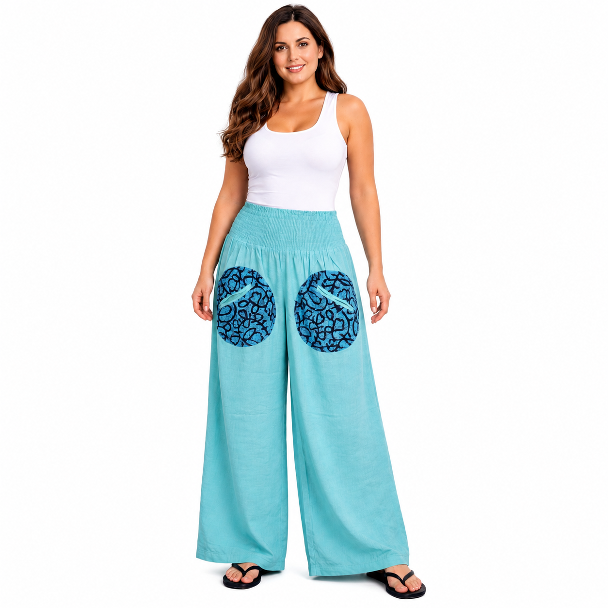 Soft Rayon Wide Leg Pants with front pockets