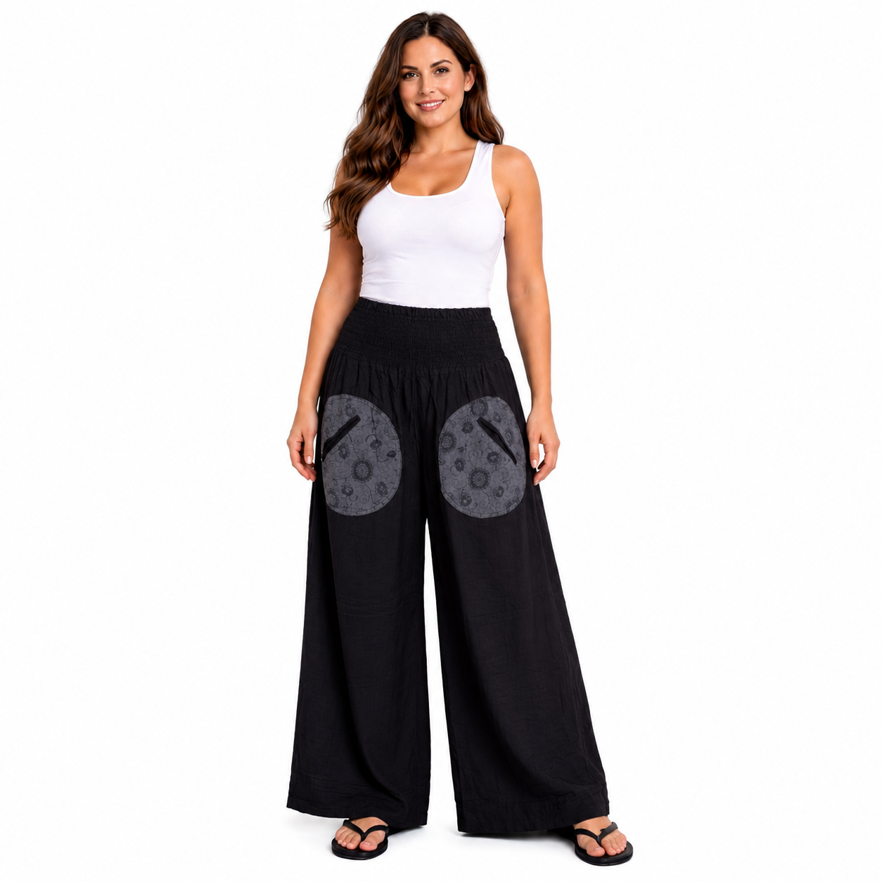 Soft Rayon Wide Leg Pants with front pockets