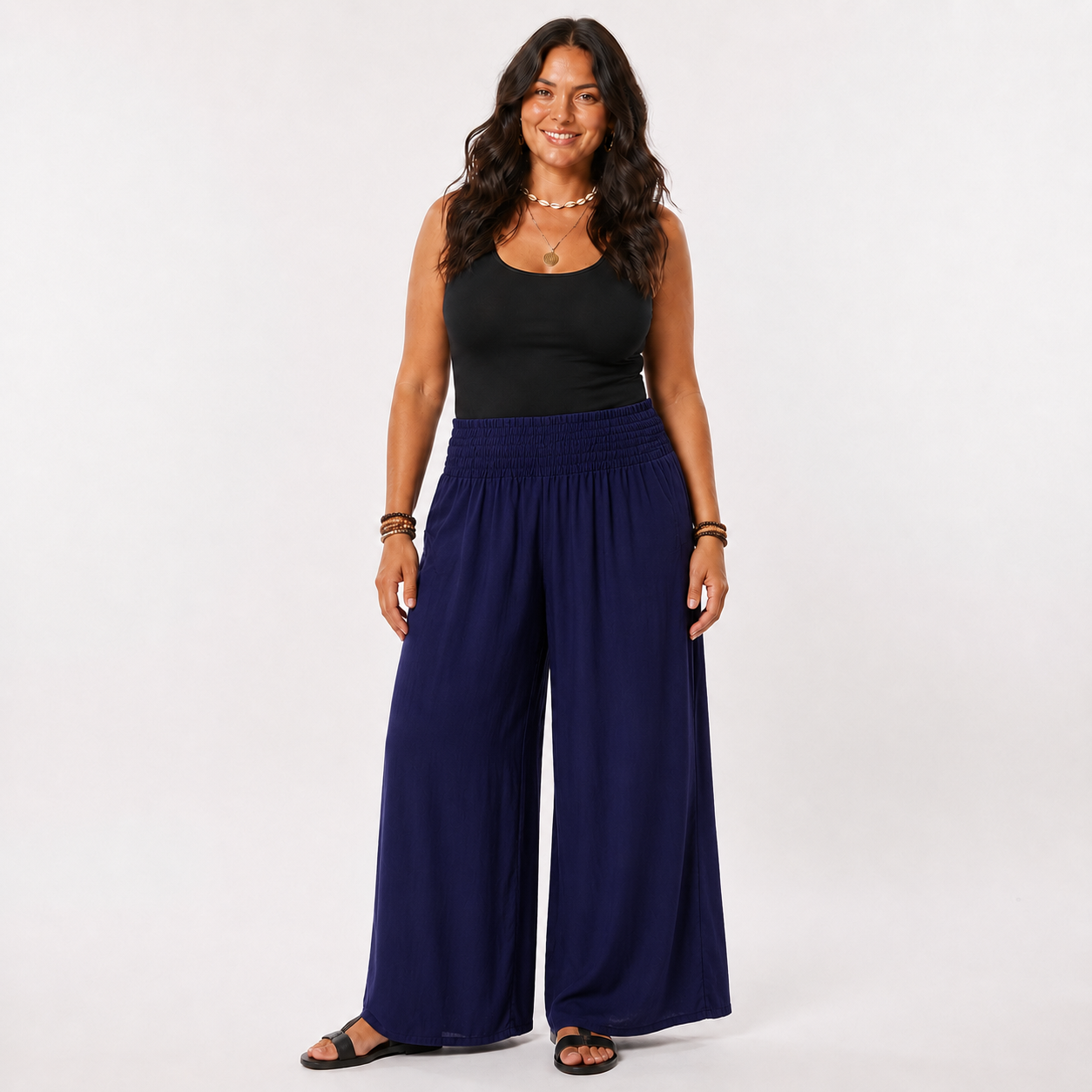 Shirred Wasited Pants