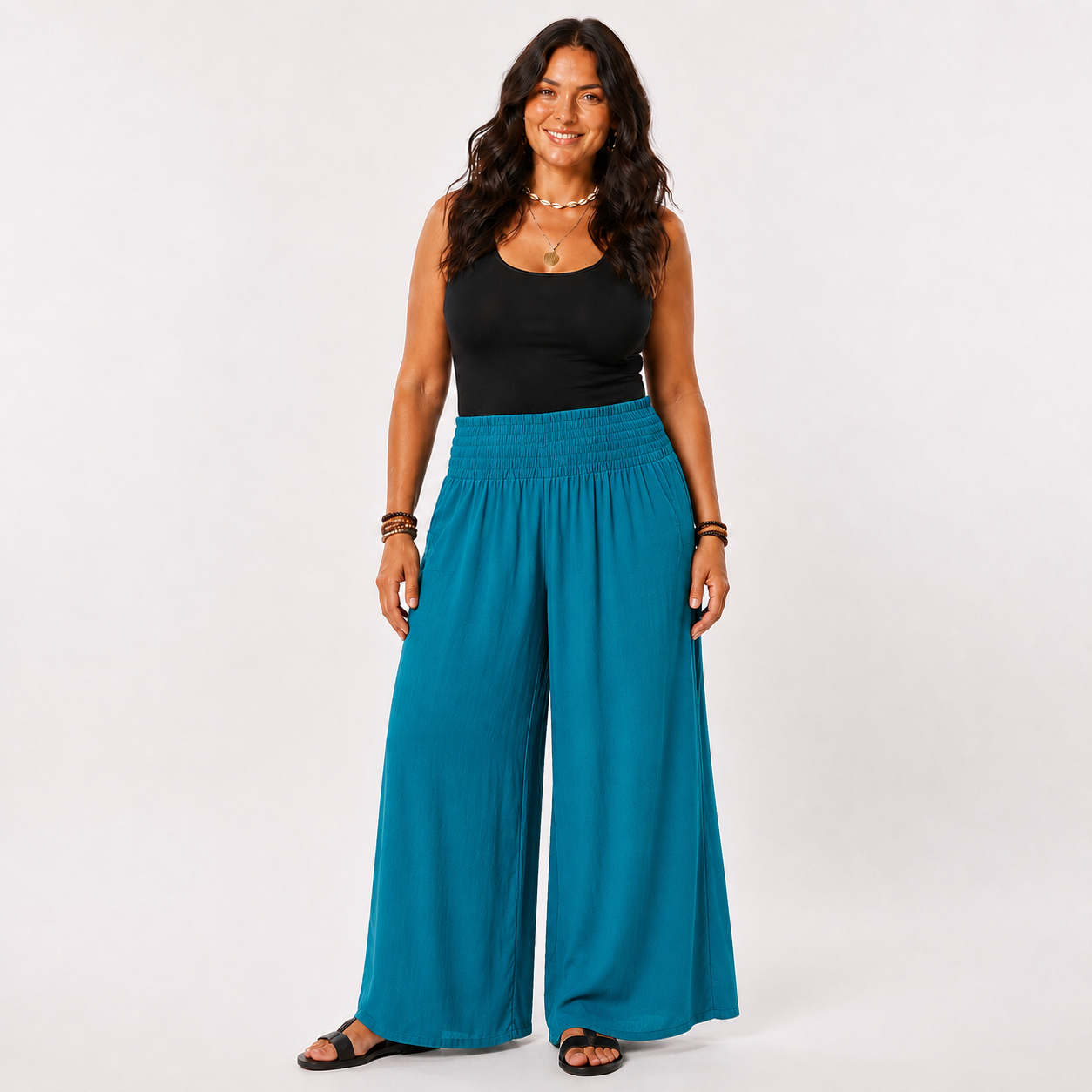 Shirred Wasited Pants