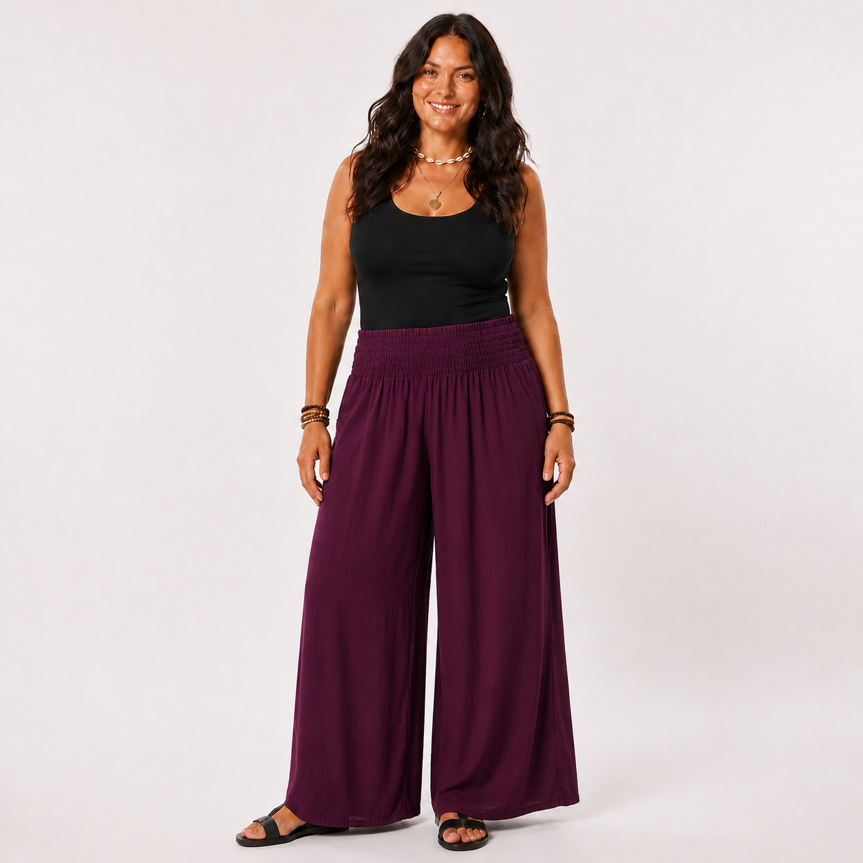 Shirred Wasited Pants