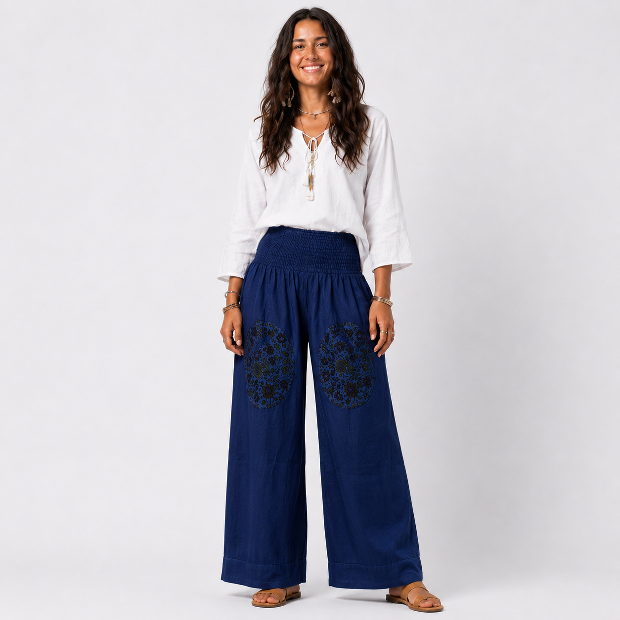 Cotton Wide Leg Pants