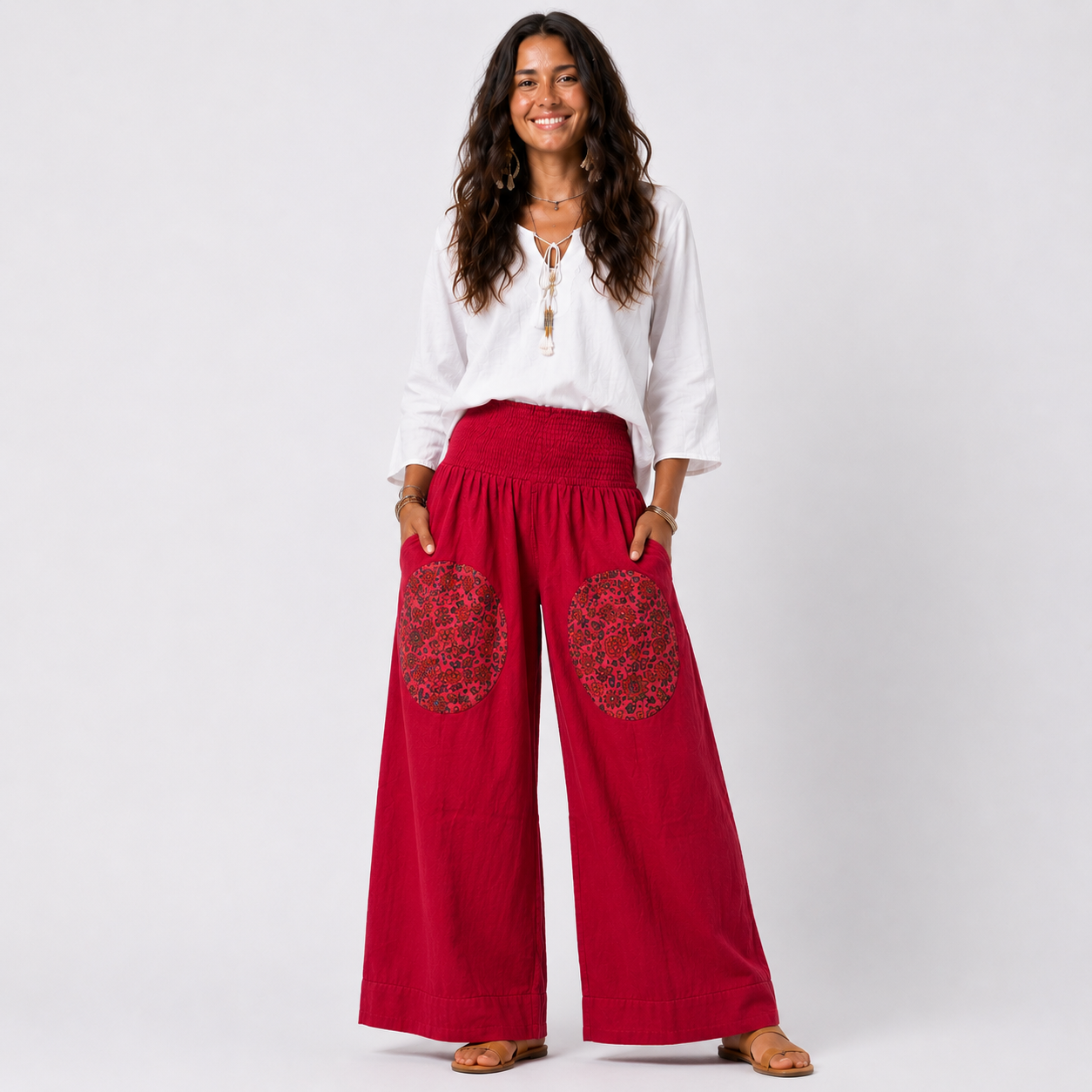 Cotton Wide Leg Pants