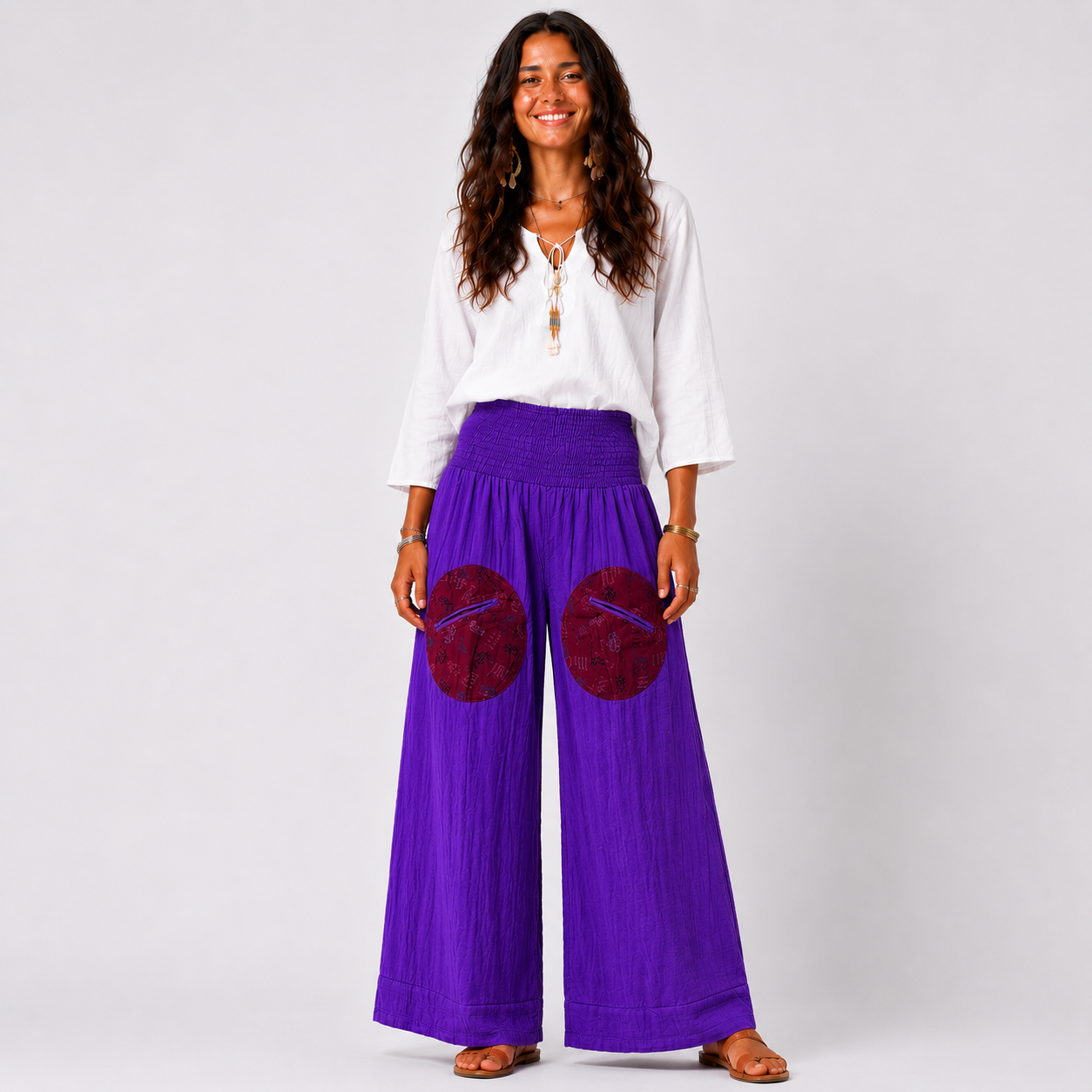 Cotton Wide Leg Pants