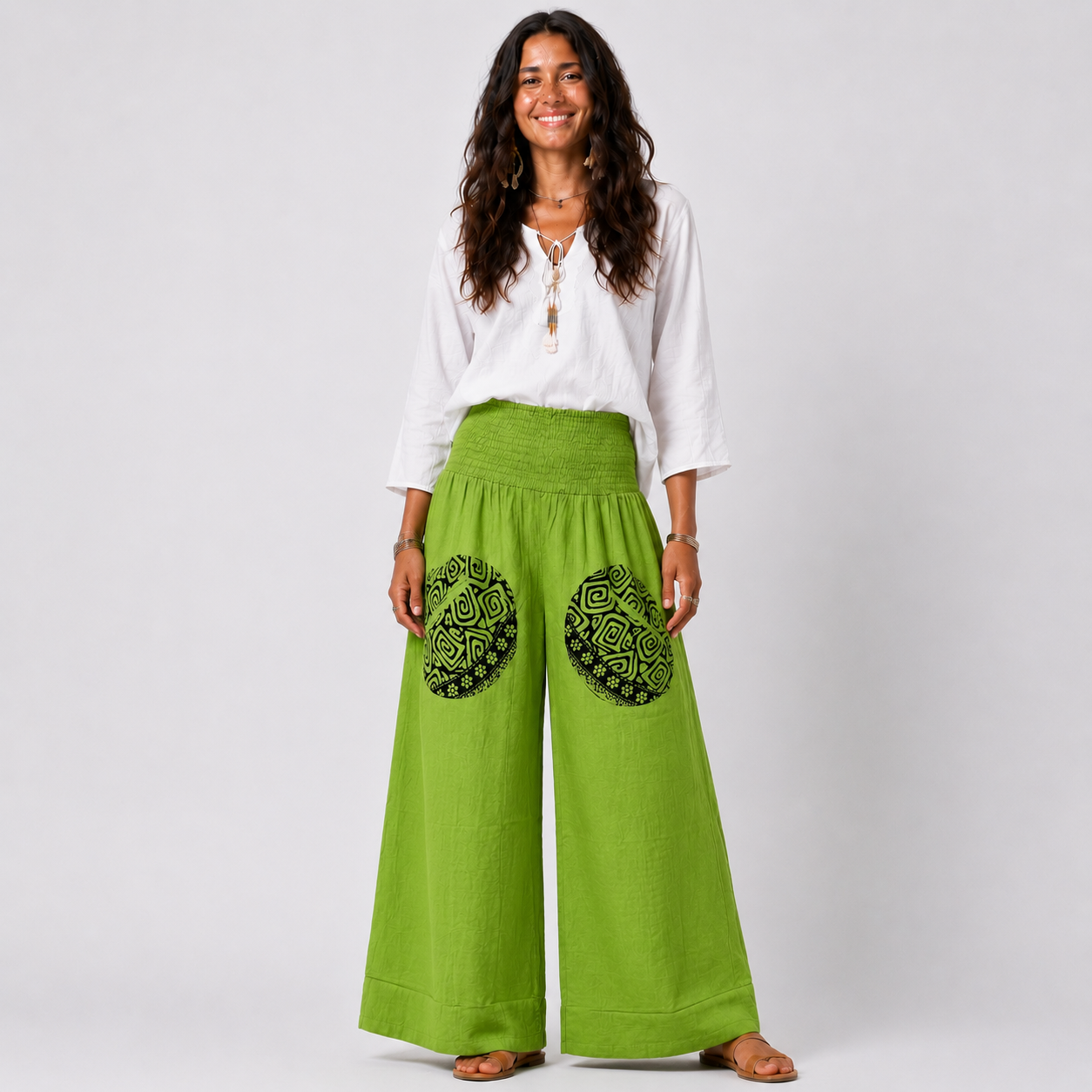 Cotton Wide Leg Pants