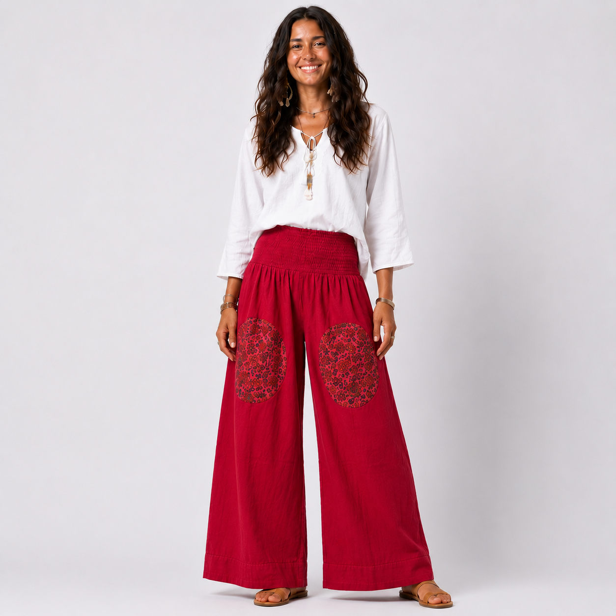 Cotton Wide Leg Pants