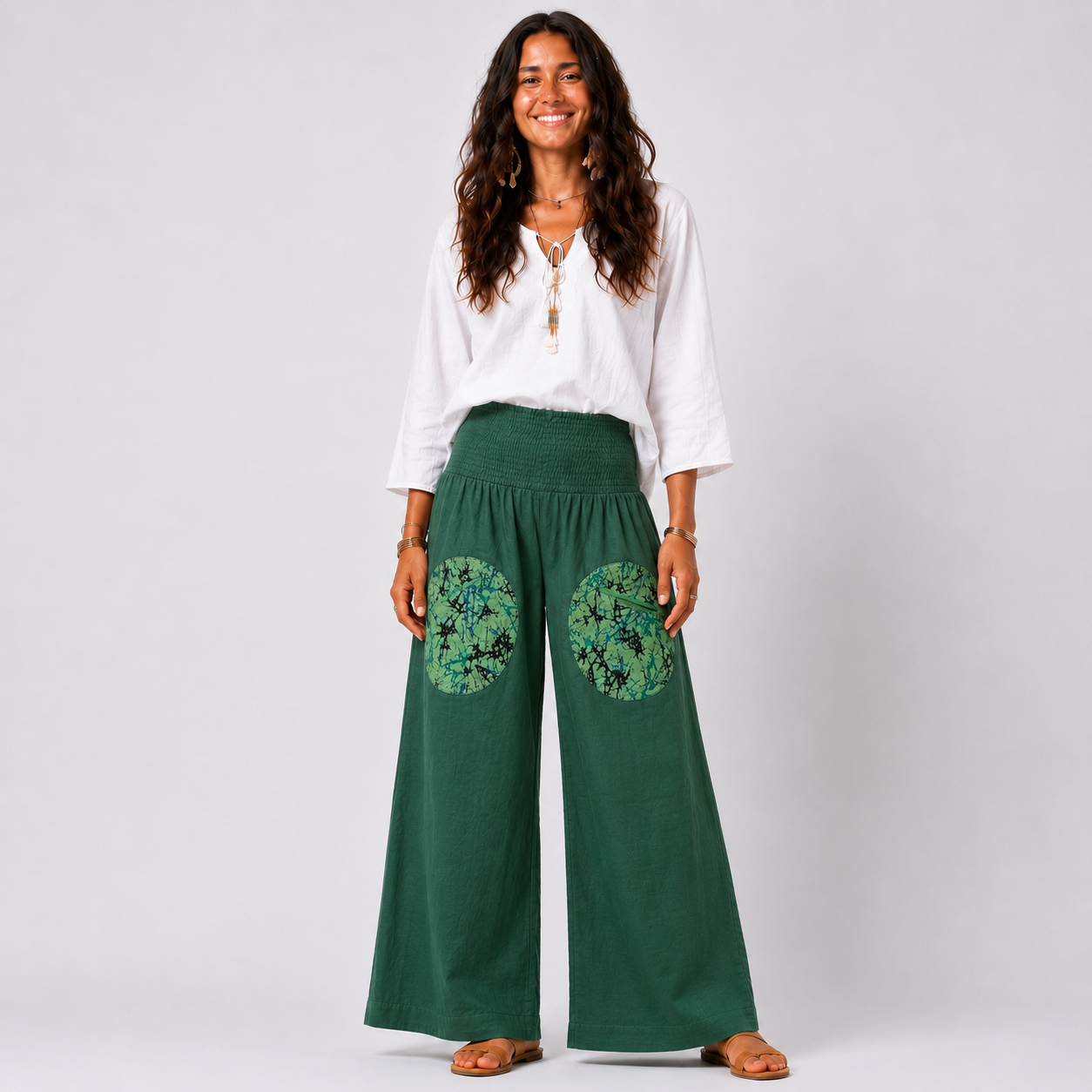 Cotton Wide Leg Pants