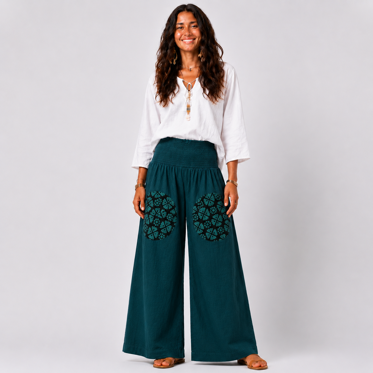 Cotton Wide Leg Pants