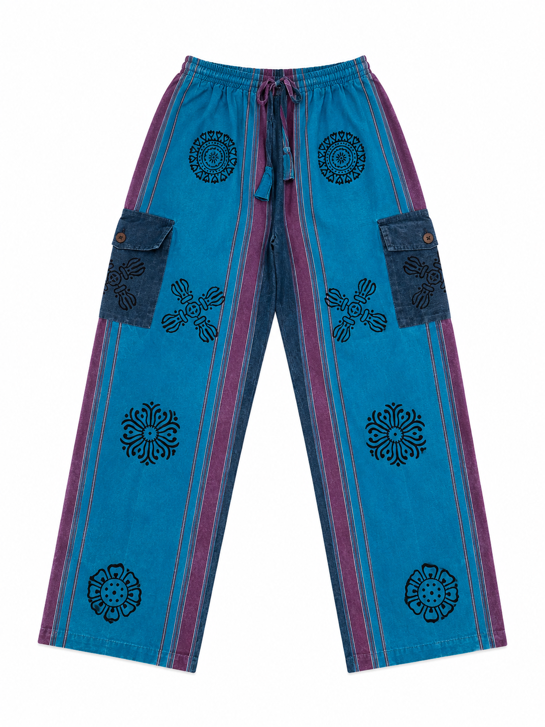 Block Print Stone Washed Pants