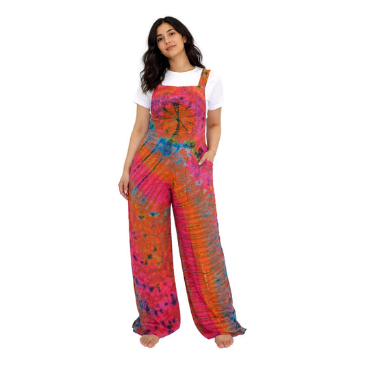 Tie Dye Wide Leg Overalls