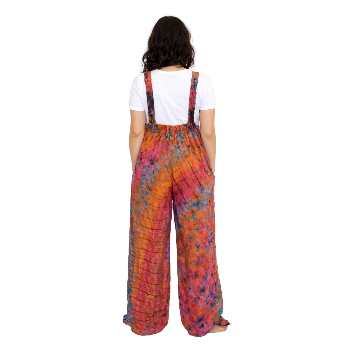 Tie Dye Wide Leg Overalls