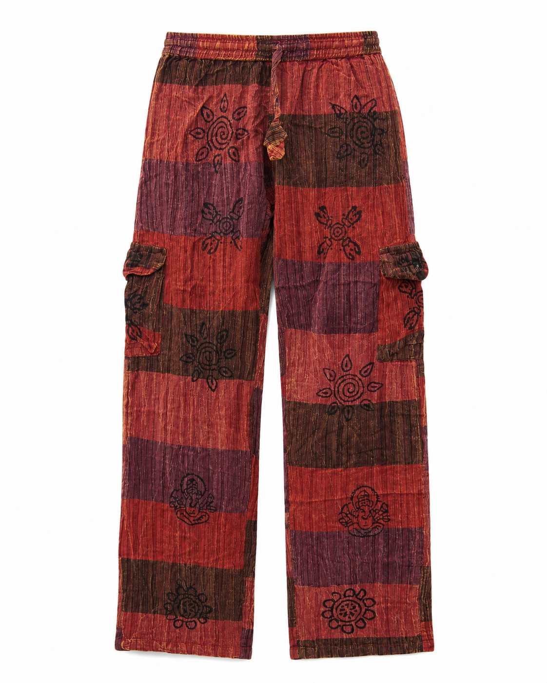 Stonewashed Cargo Print Pants