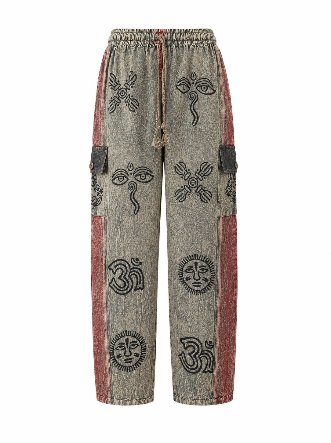 Block Print Stone Washed Pants