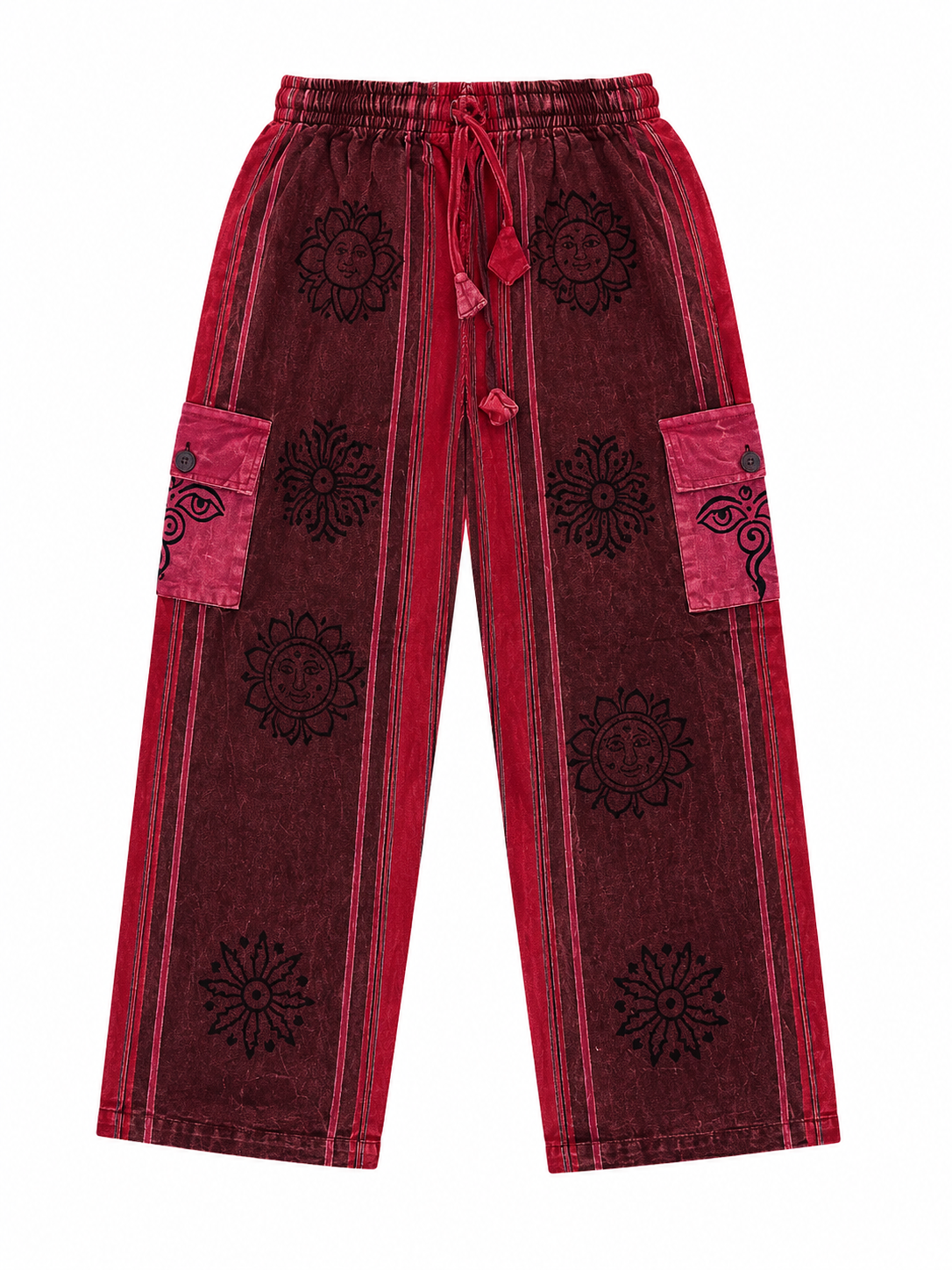 Block Print Stone Washed Pants
