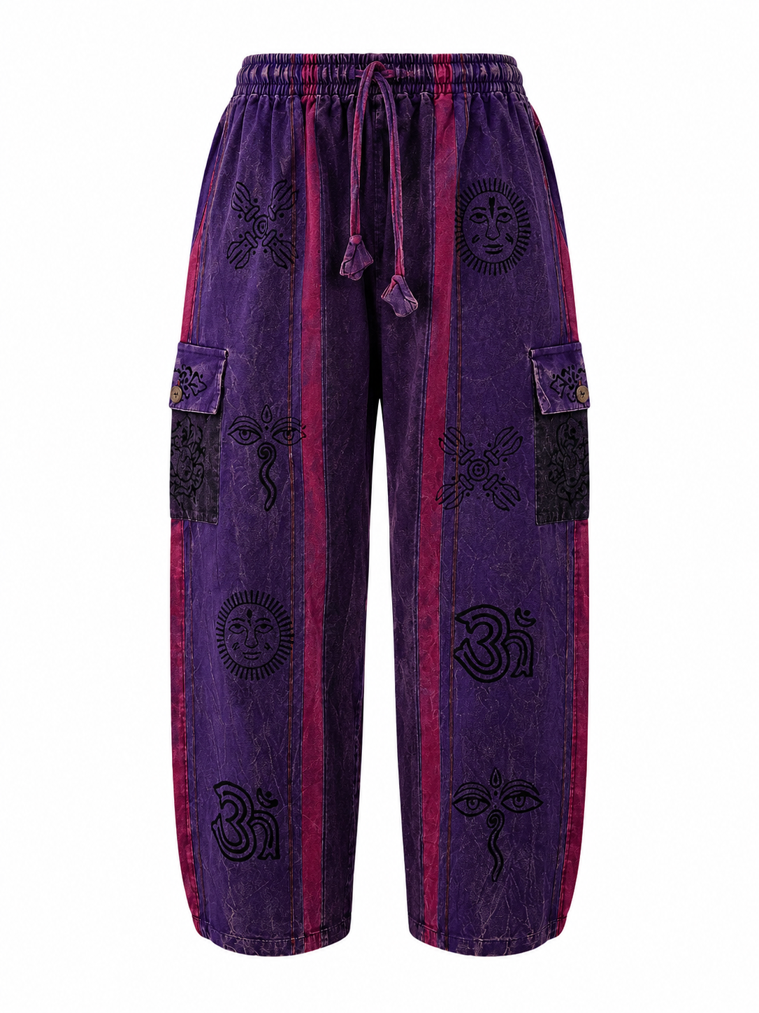 Block Print Stone Washed Pants