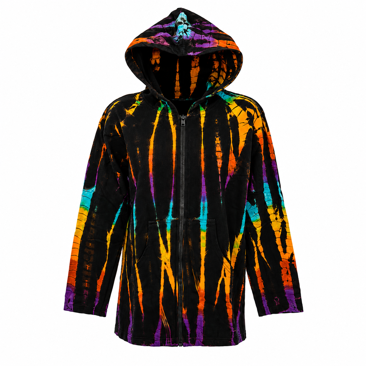 Rainbow Tie Dye Jacket with Hood