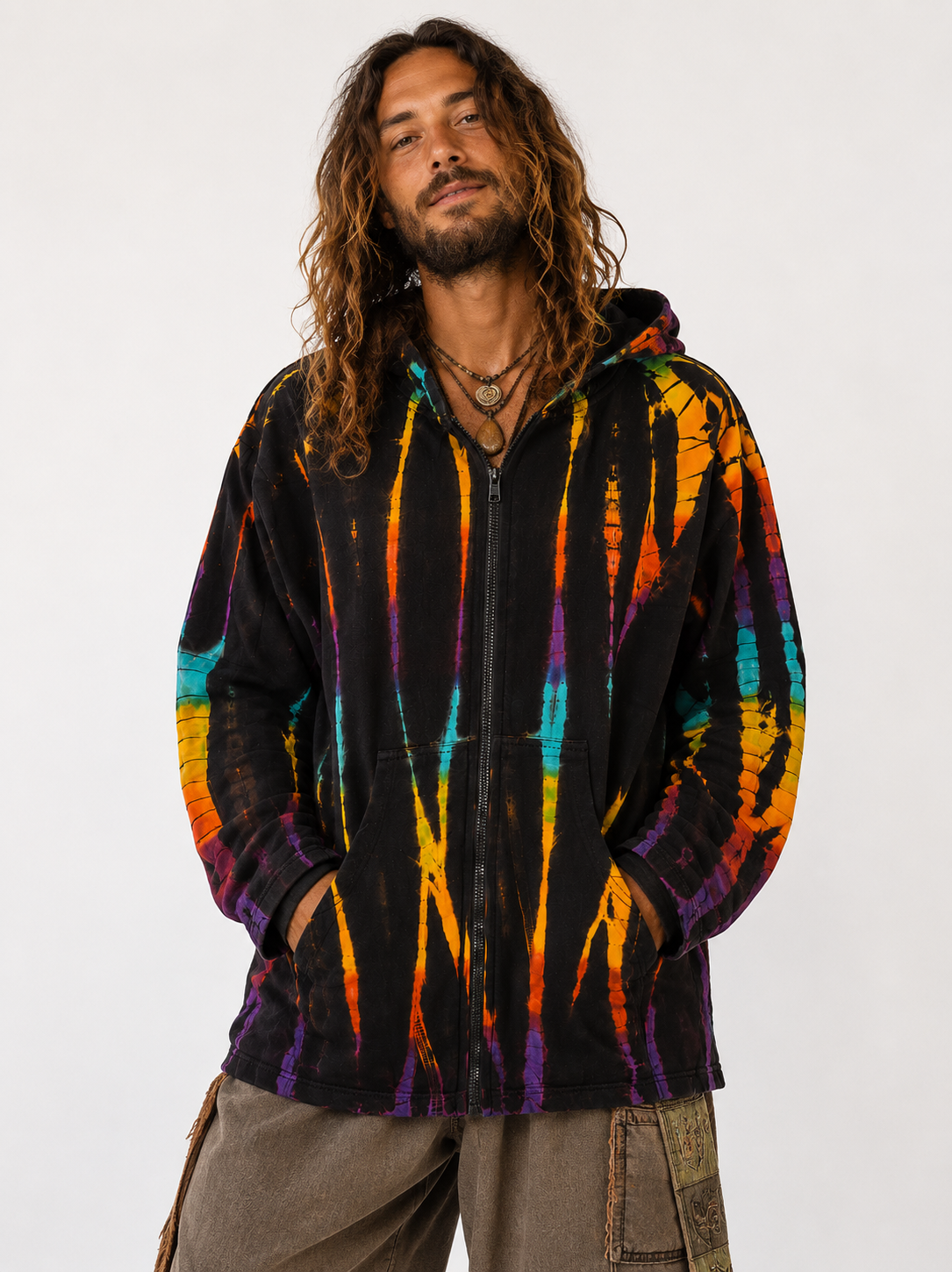 Rainbow Tie Dye Jacket with Hood