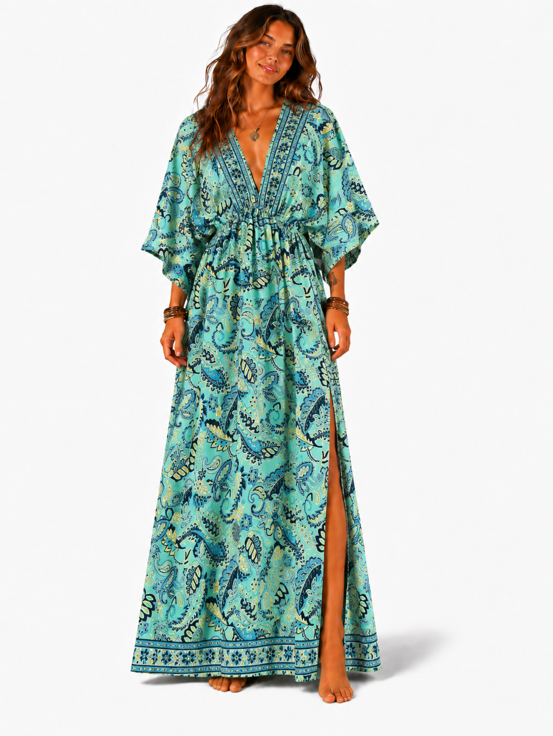 Boho Silk Maxi Dress