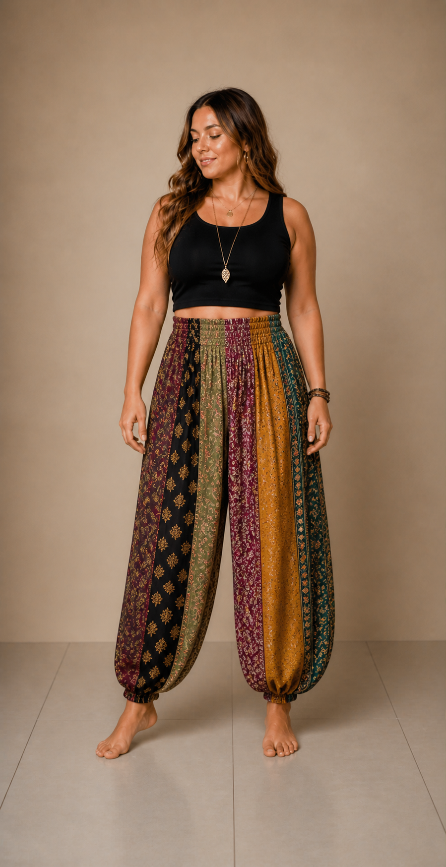Patchwork Harem Pants