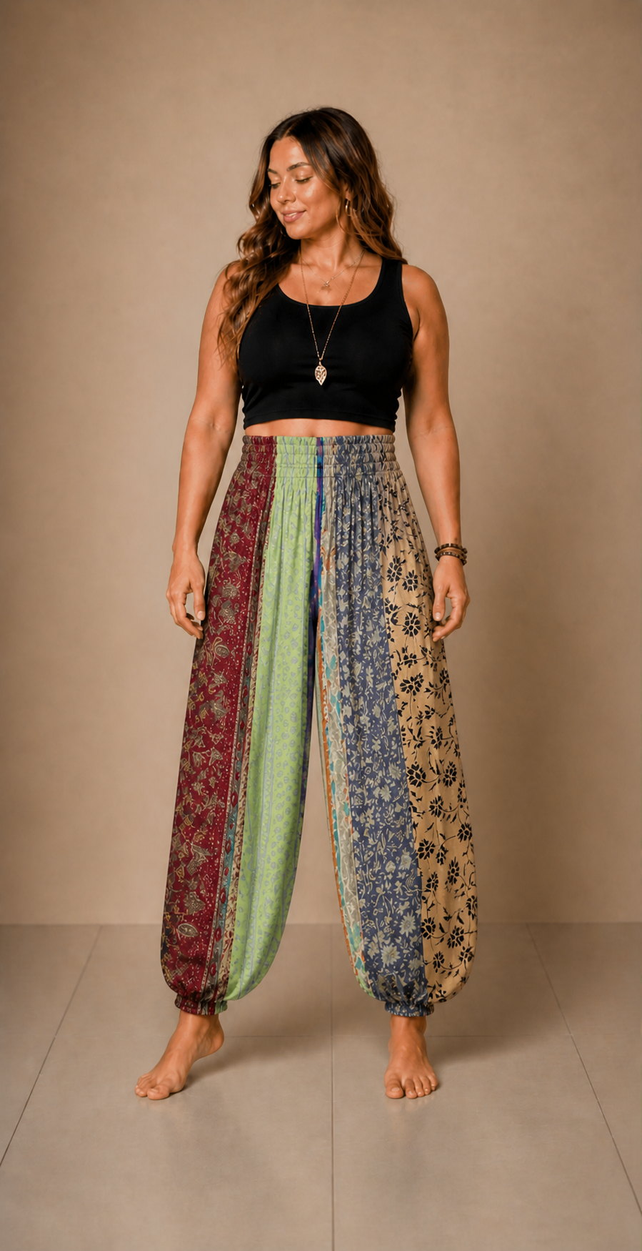 Patchwork Harem Pants