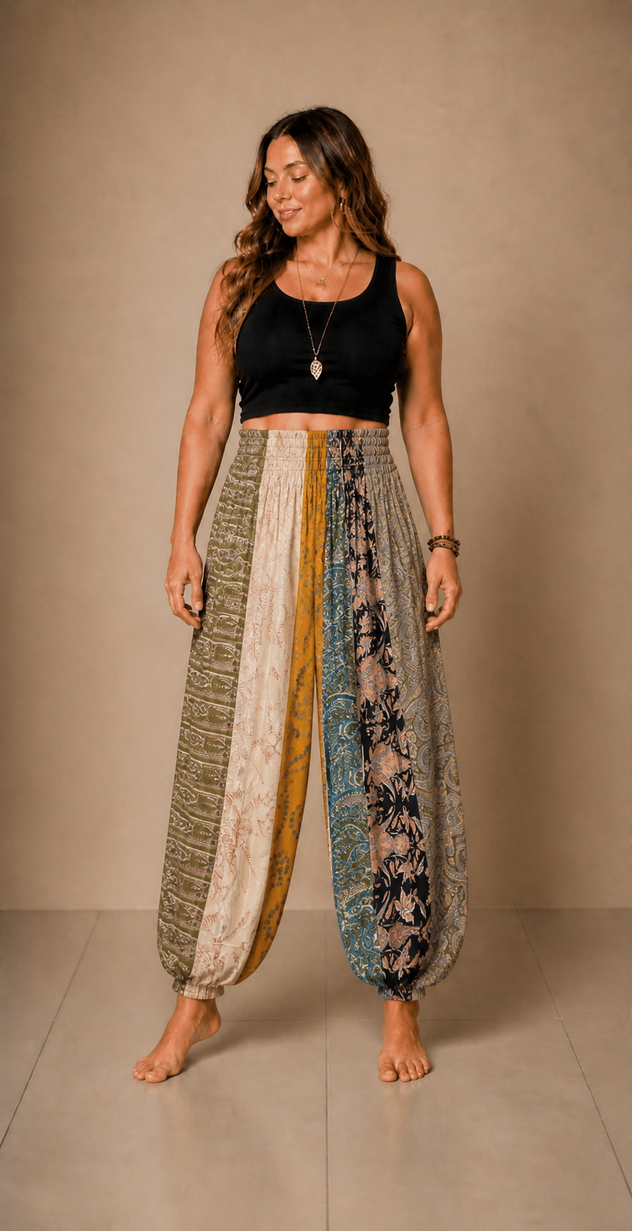 Patchwork Harem Pants