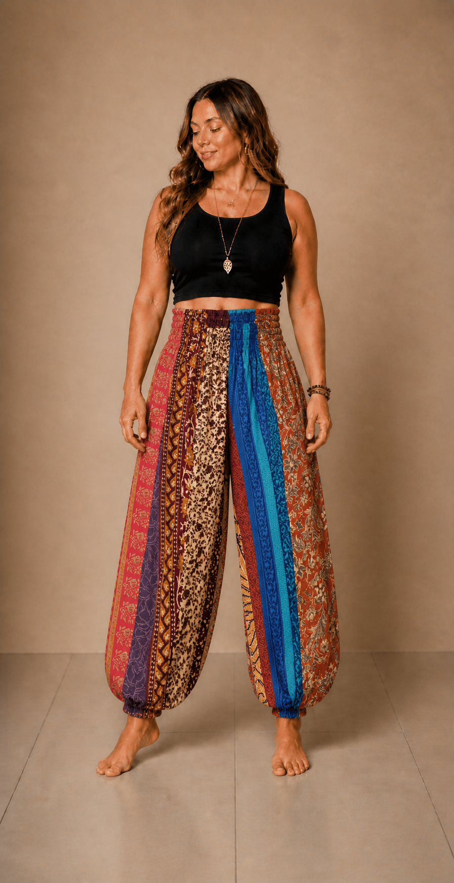 Patchwork Harem Pants