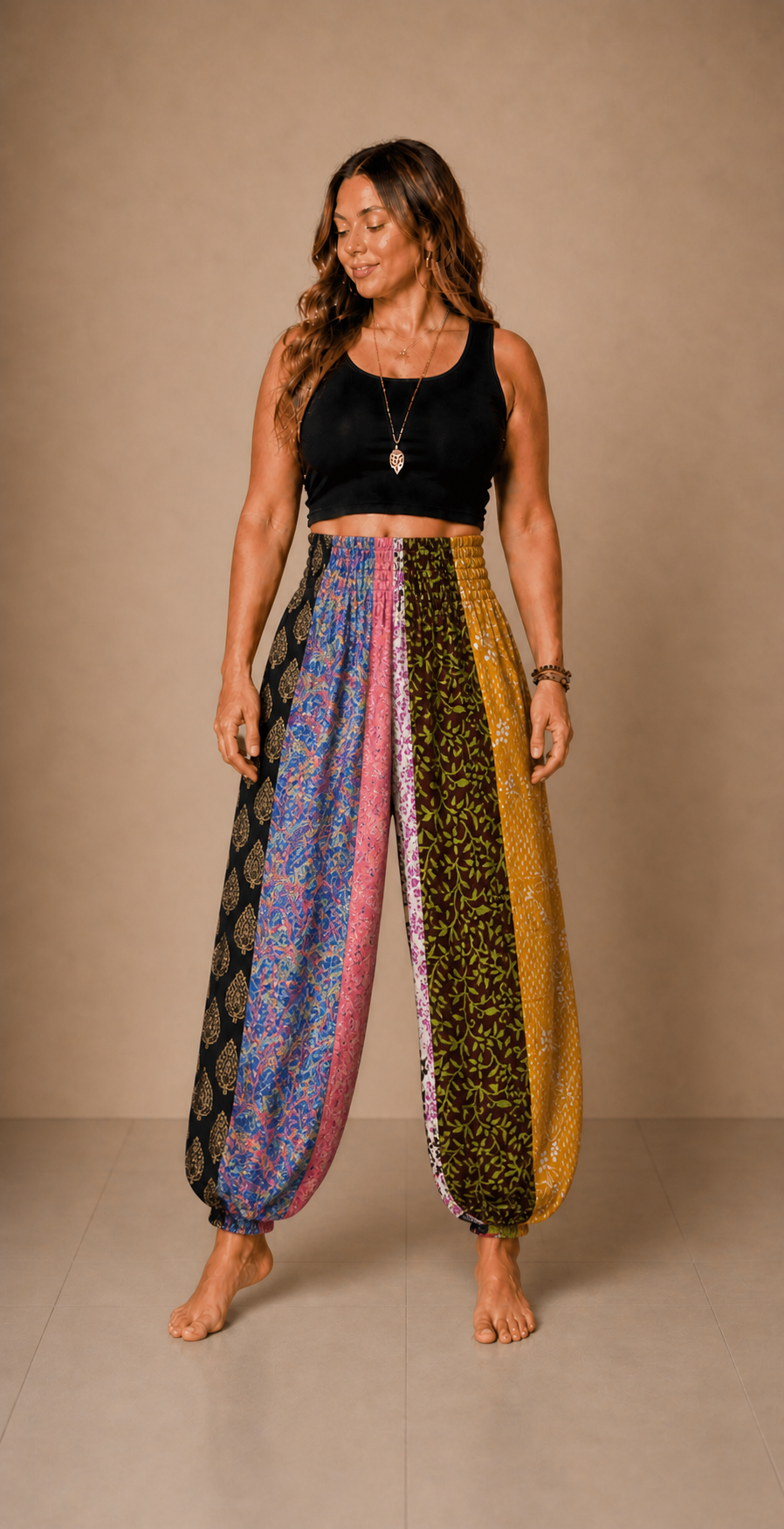 Patchwork Harem Pants