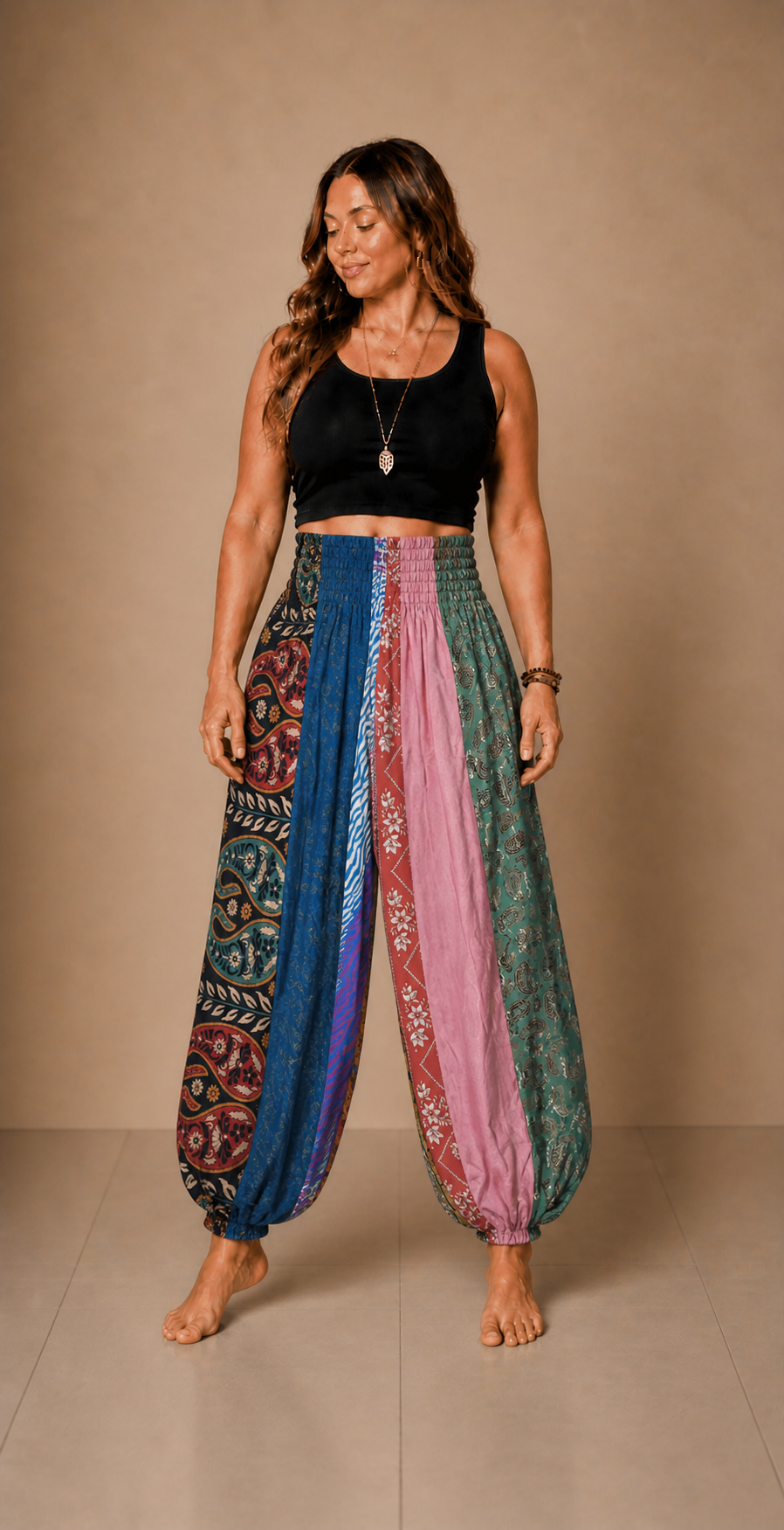 Patchwork Harem Pants