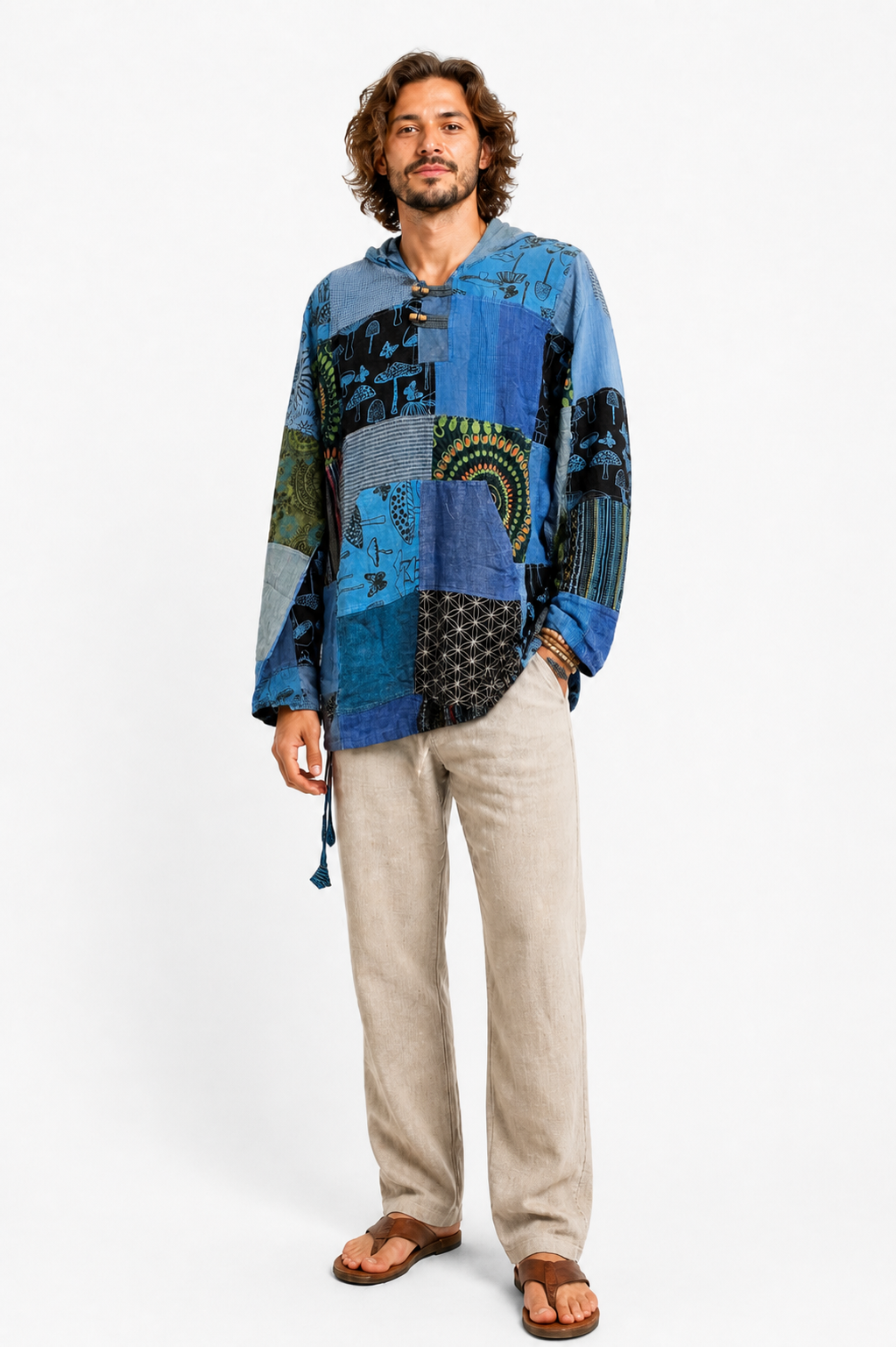 Unisex Patchwork Cotton Hoodie