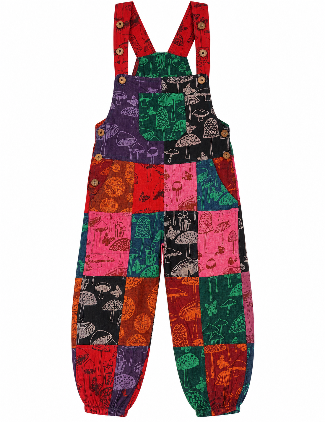 Kid's Mushroom Mandala Overalls