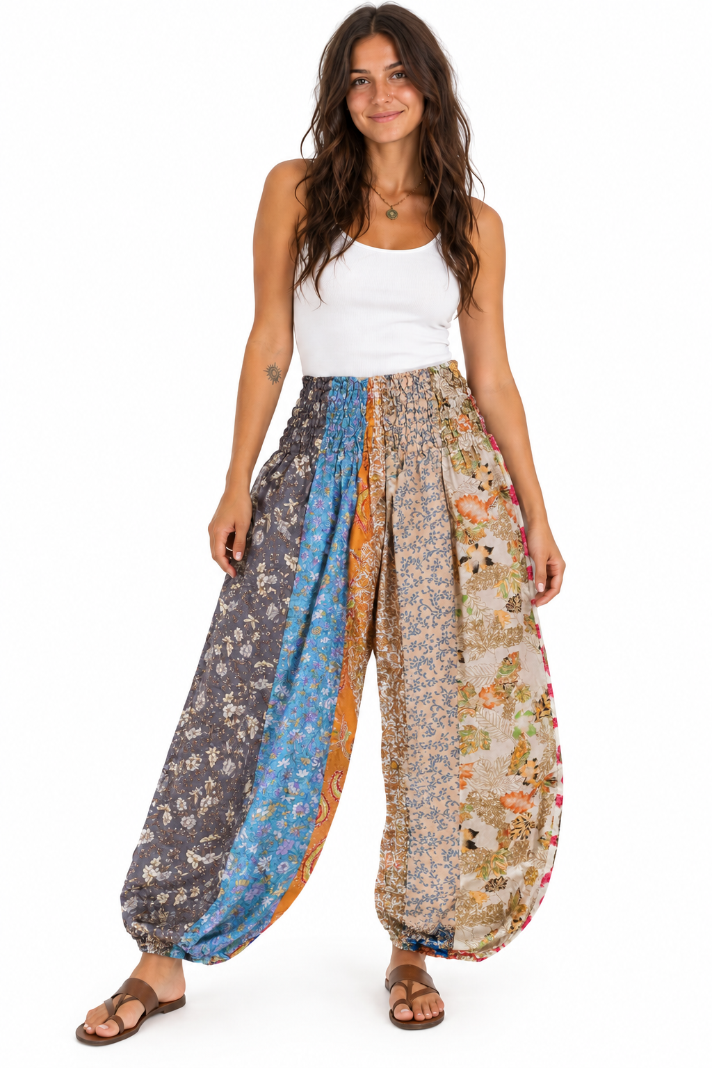 Patchwork Harem Pants