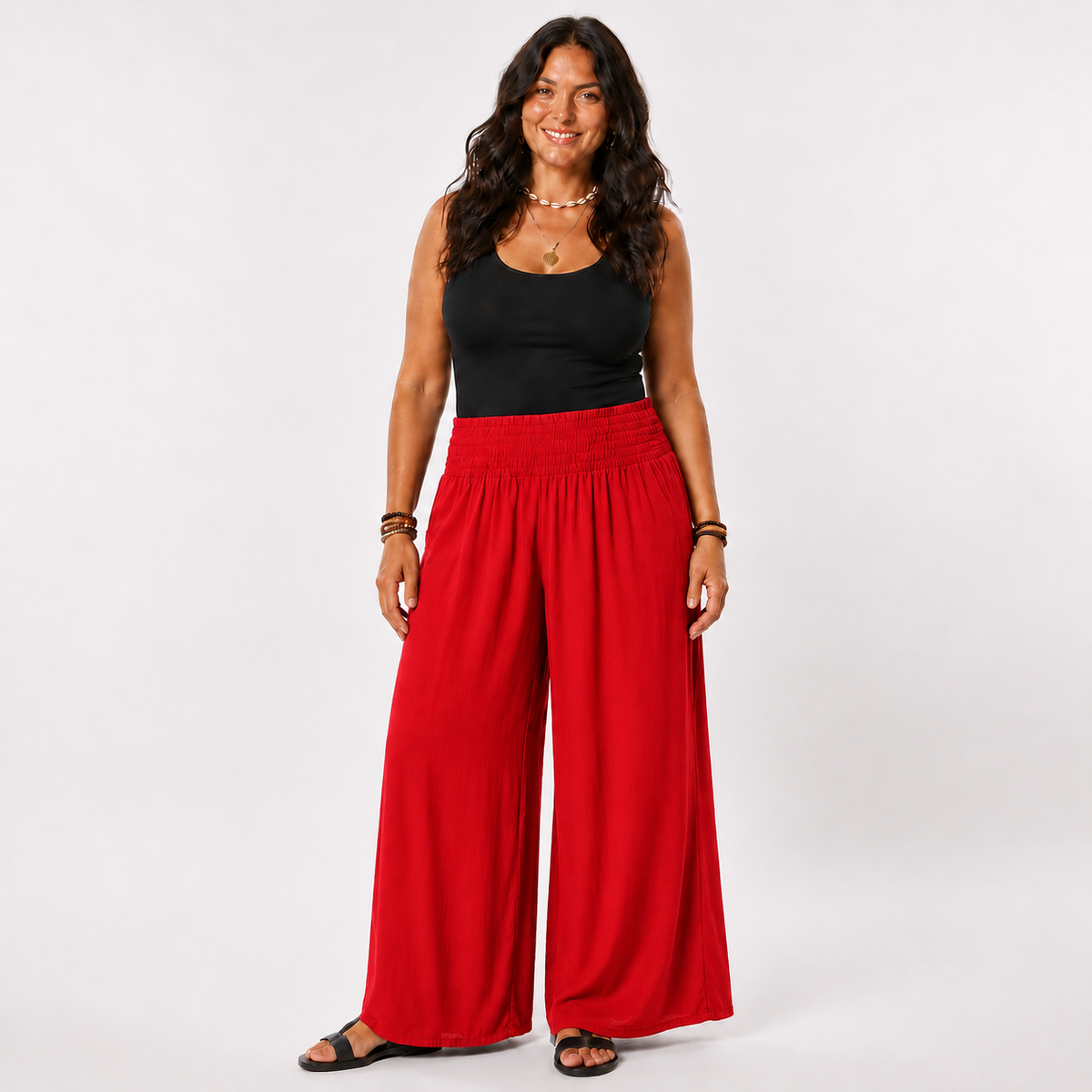 Shirred Wasited Pants