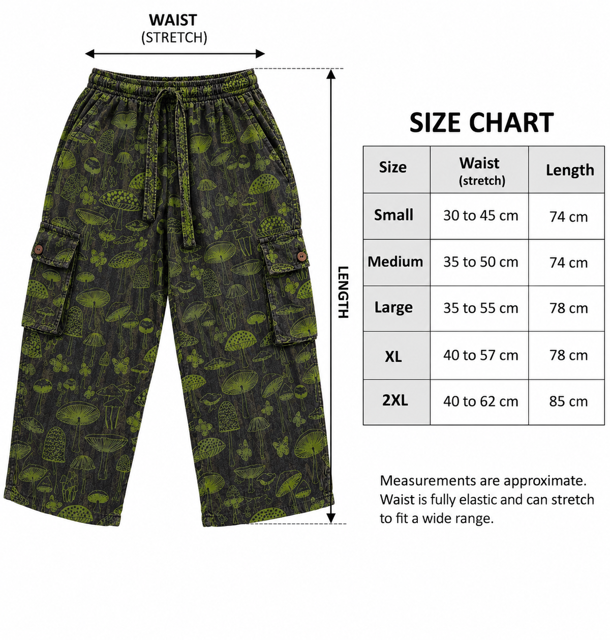 Mushroom 3/4 Cargo Shorts
