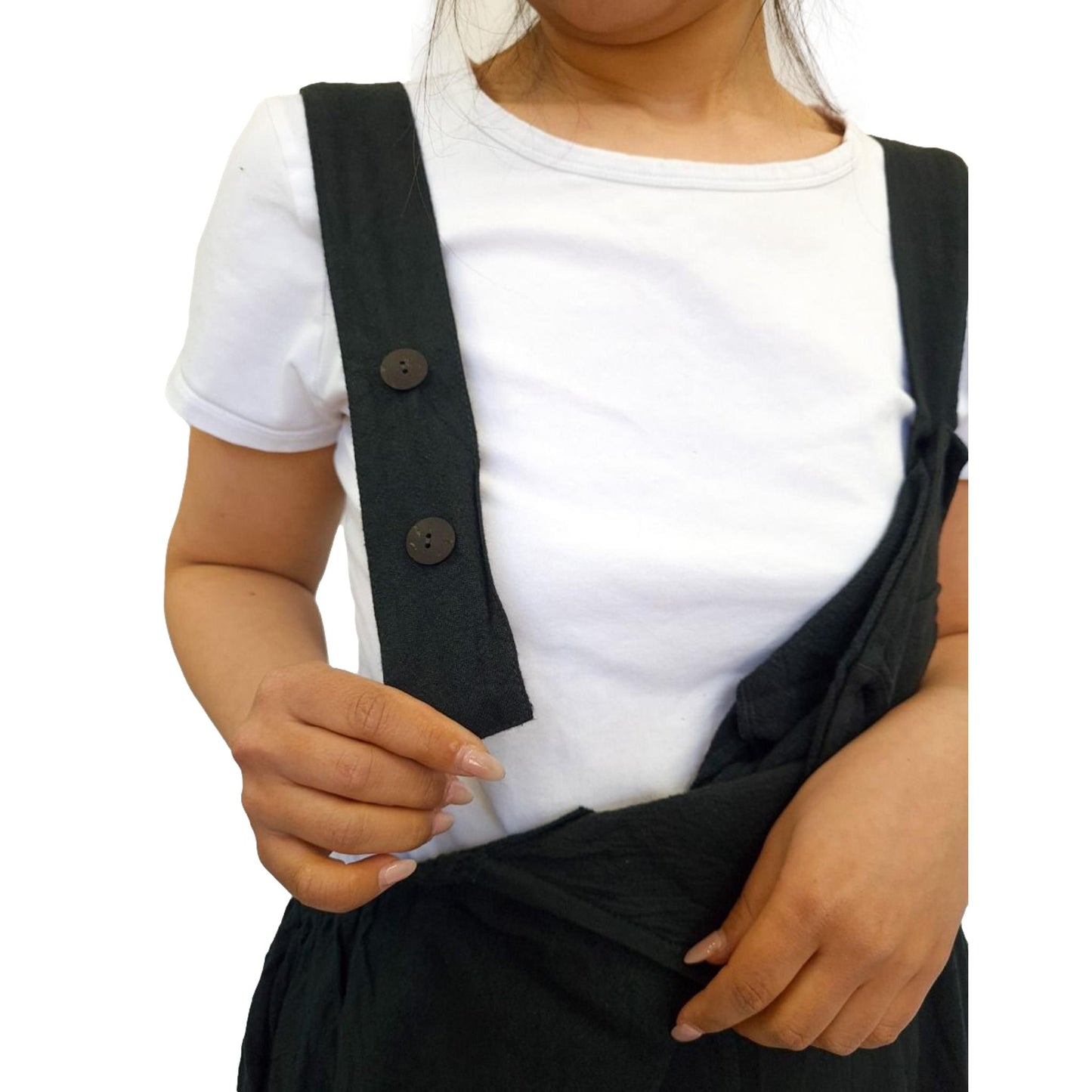 Cotton Wide Leg Overalls