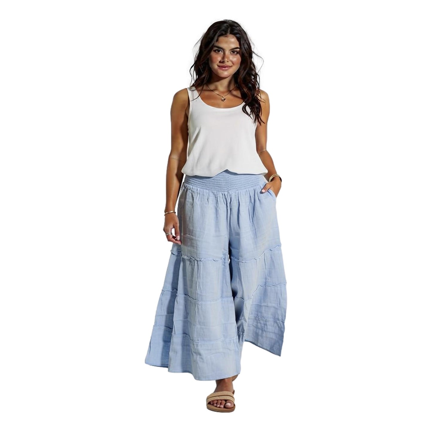 Wide Leg Cotton Pants