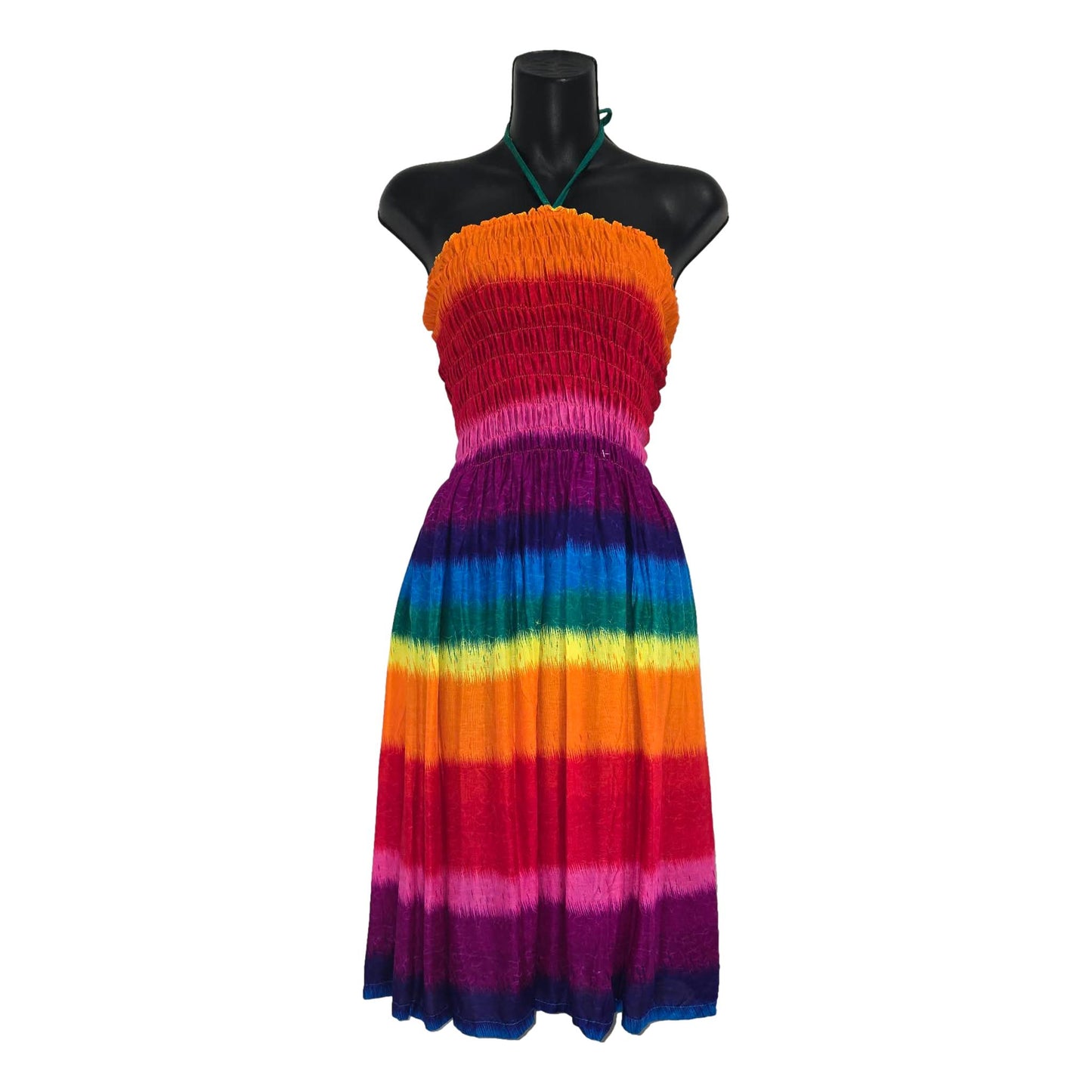Shirred Rainbow Dress