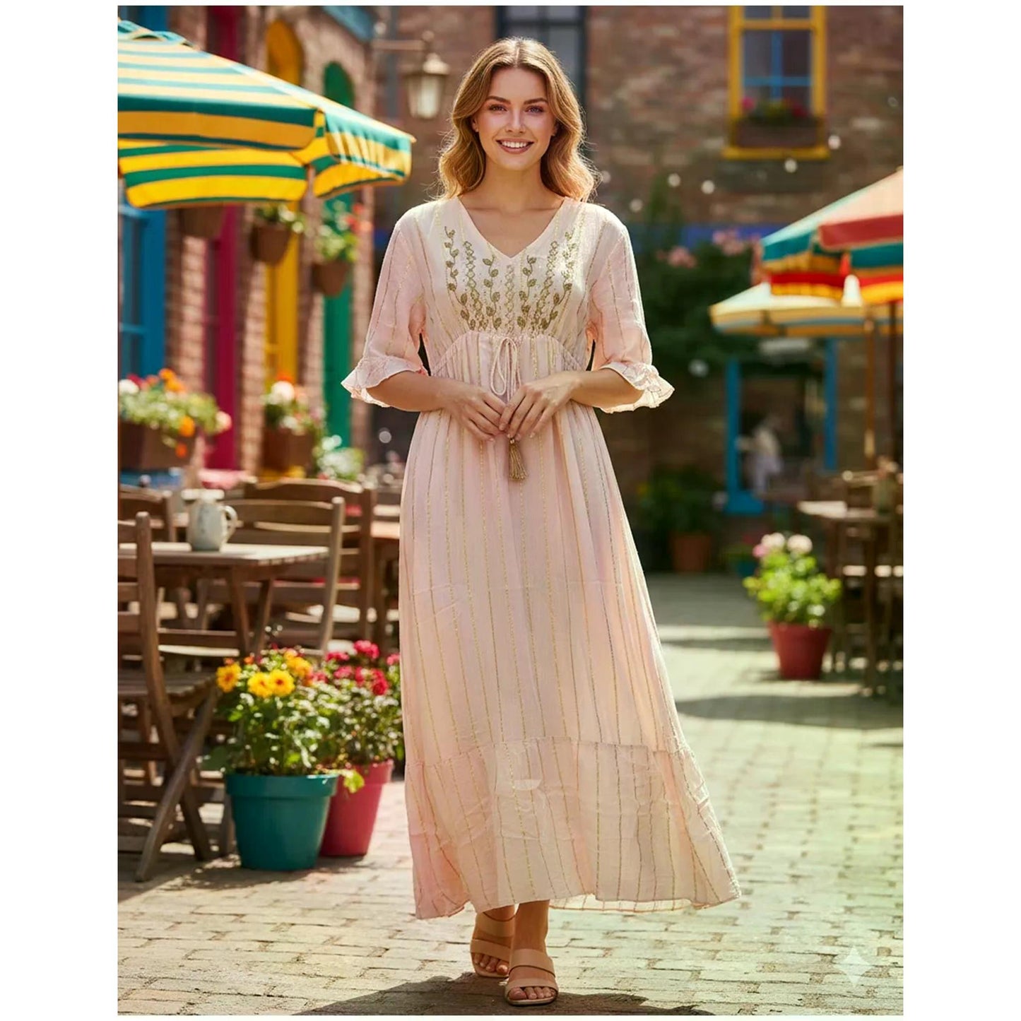 Paisley Print Boho Dress With Pockets