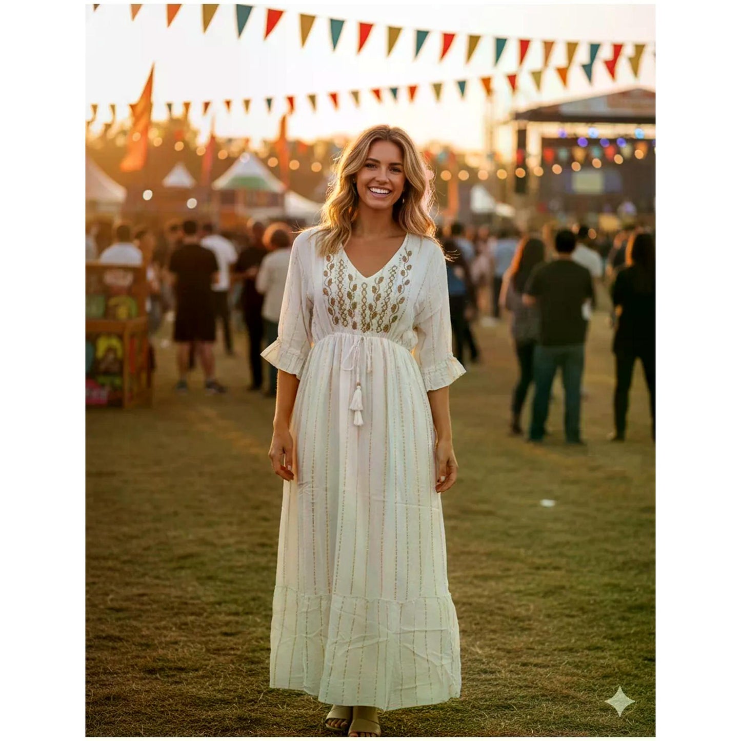 Paisley Print Boho Dress With Pockets