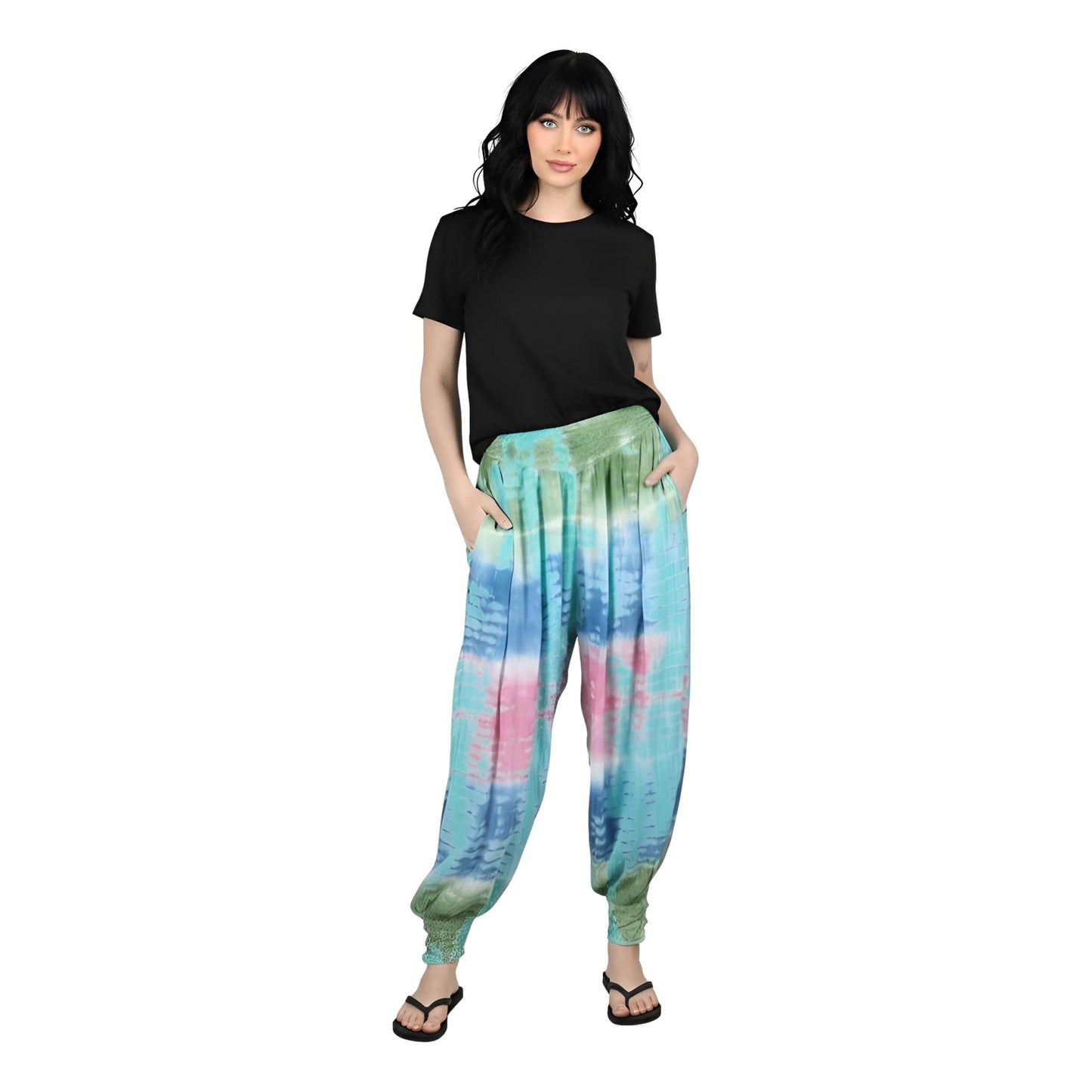 Boho Tie Dye Pants Wide Leg Pants