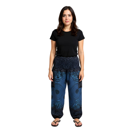 Shirred Waist Harem Pants